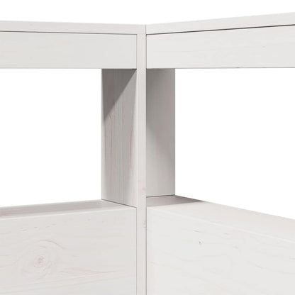 Bed met boekenkast zonder matras grenenhout wit 160x200 cm