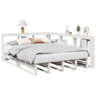 Bed met boekenkast grenenhout wit 160x200 cm