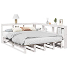 Bed met boekenkast grenenhout wit 150x200 cm