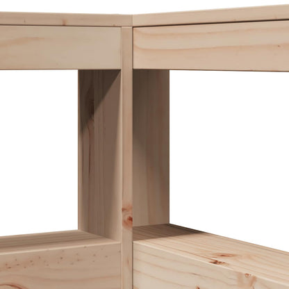 Bed Met Boekenkast Zonder Matras Massief Grenenhout 120 x 200 cm Naturel