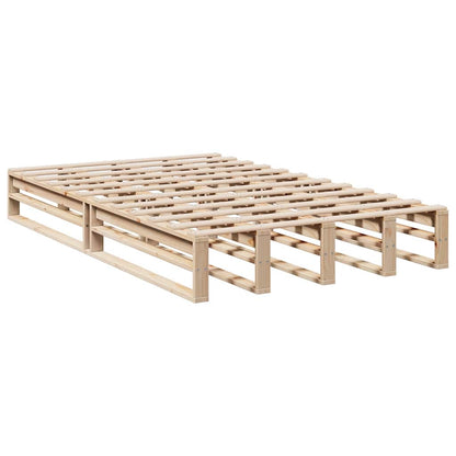 Bed Met Boekenkast Zonder Matras Massief Grenenhout 120 x 200 cm Naturel