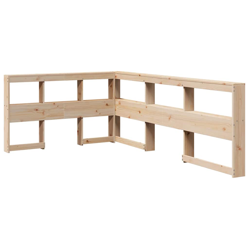 Bed Met Boekenkast Zonder Matras Massief Grenenhout 120 x 200 cm Naturel