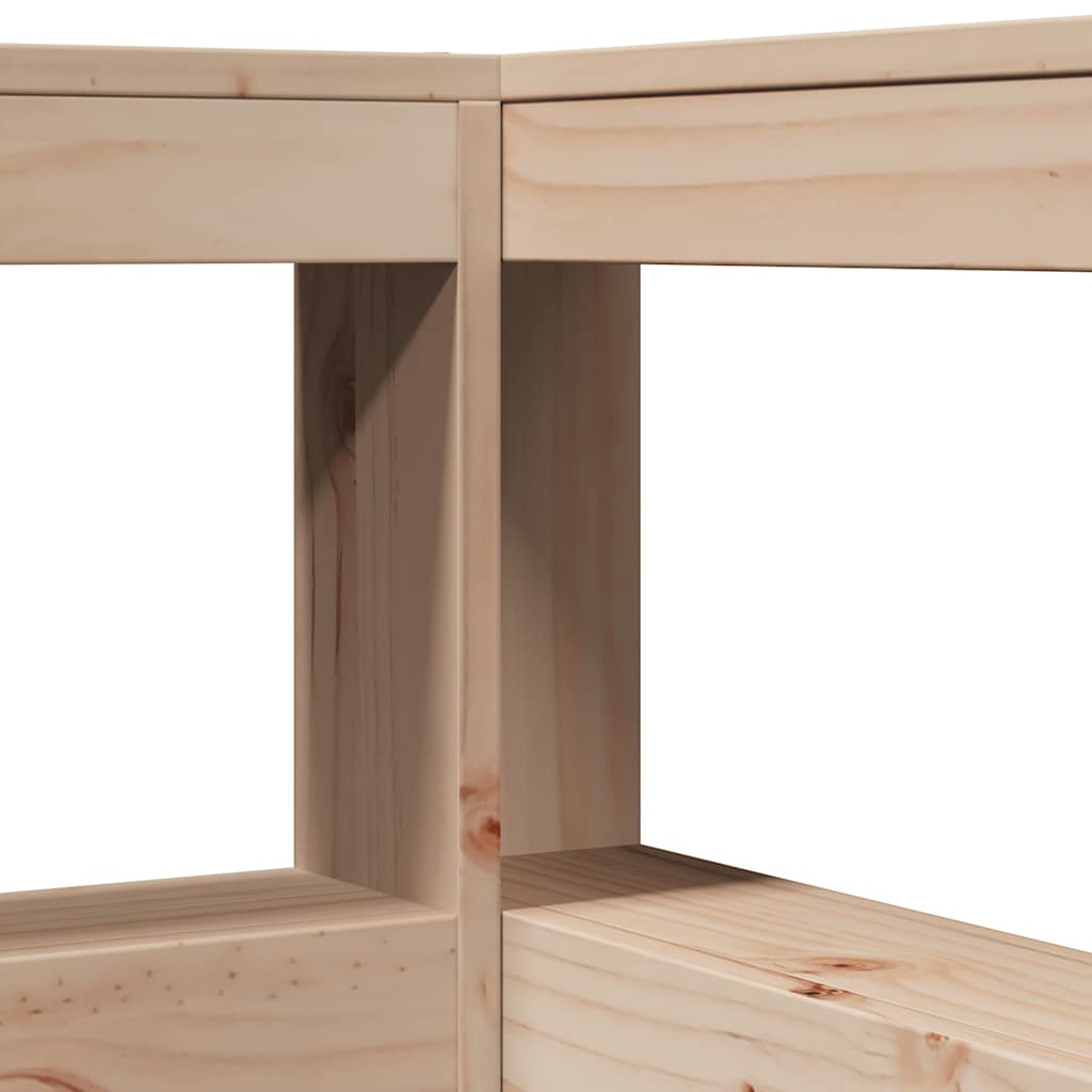 Bed met boekenkast zonder matras massief grenenhout 140x190 cm