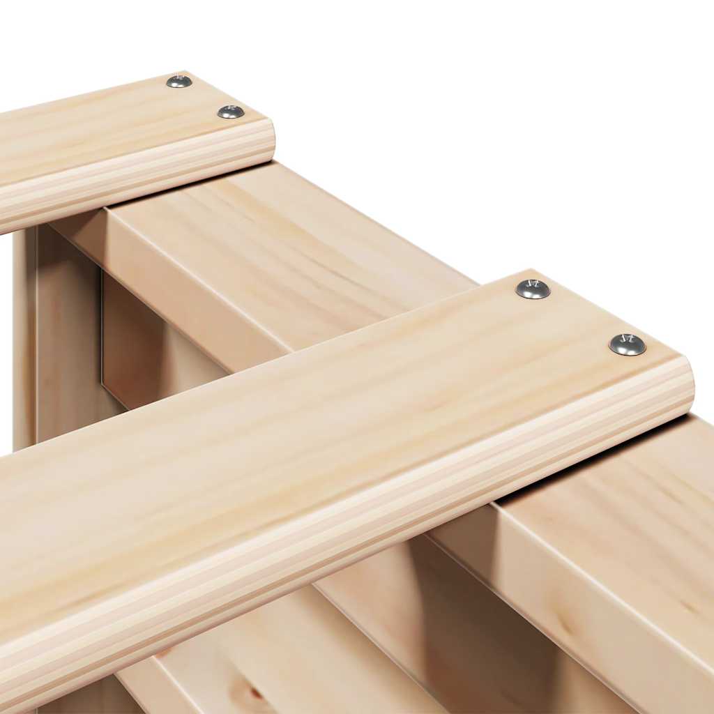 Bed Met Boekenkast Zonder Matras Massief Grenenhout 120 x 190 cm Naturel