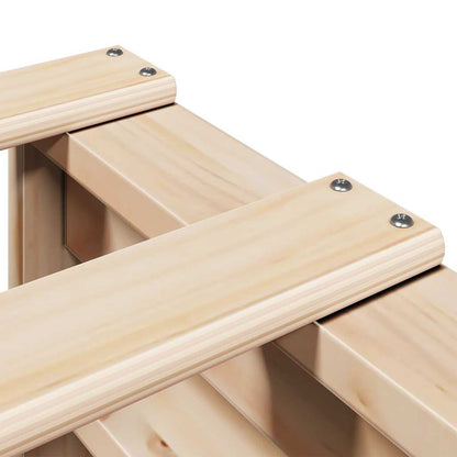 Bed Met Boekenkast Zonder Matras Massief Grenenhout 120 x 190 cm Naturel