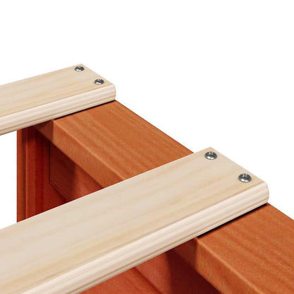 Bed met boekenkast zonder matras grenenhout wasbruin 120x190 cm