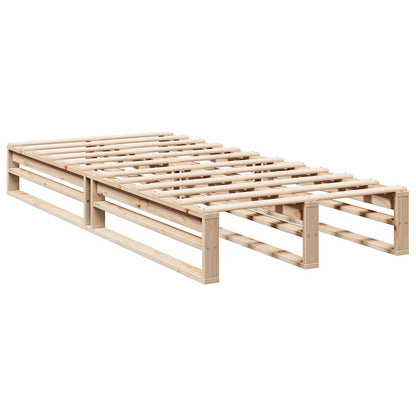 Bed met boekenkast zonder matras massief grenenhout 90x190 cm