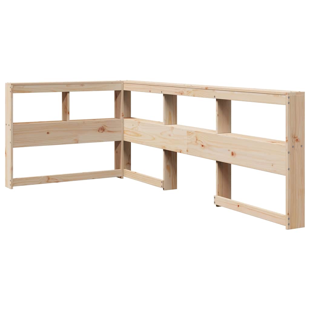 Bed met boekenkast zonder matras massief grenenhout 90x190 cm