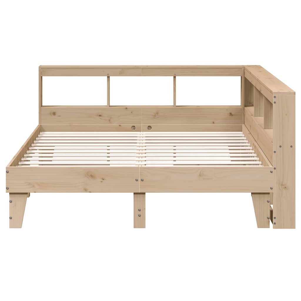 Bed met boekenkast zonder matras massief grenenhout 140x200 cm
