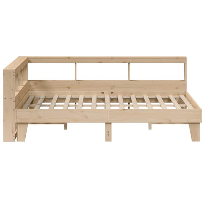 Bed met boekenkast zonder matras massief grenenhout 140x200 cm
