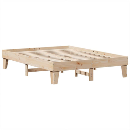 Bed met boekenkast zonder matras massief grenenhout 140x200 cm