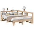 Bed met boekenkast zonder matras massief grenenhout 140x200 cm
