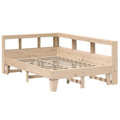 Bed met boekenkast zonder matras massief grenenhout 120x200 cm