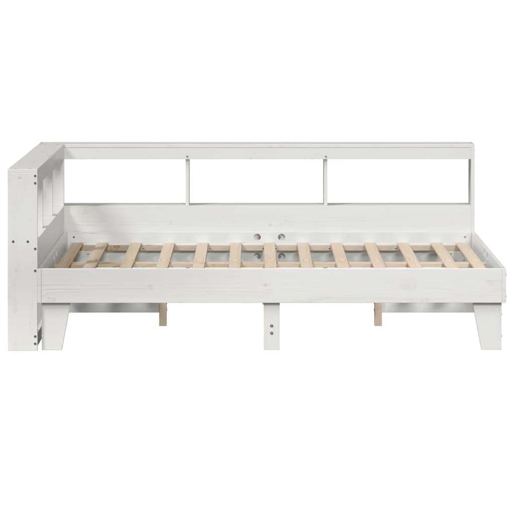 Bed Met Boekenkast Zonder Matras Grenenhout 120 x 200 cm Wit