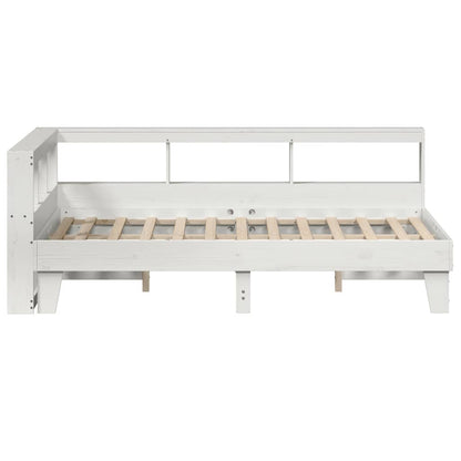 Bed Met Boekenkast Zonder Matras Grenenhout 120 x 200 cm Wit