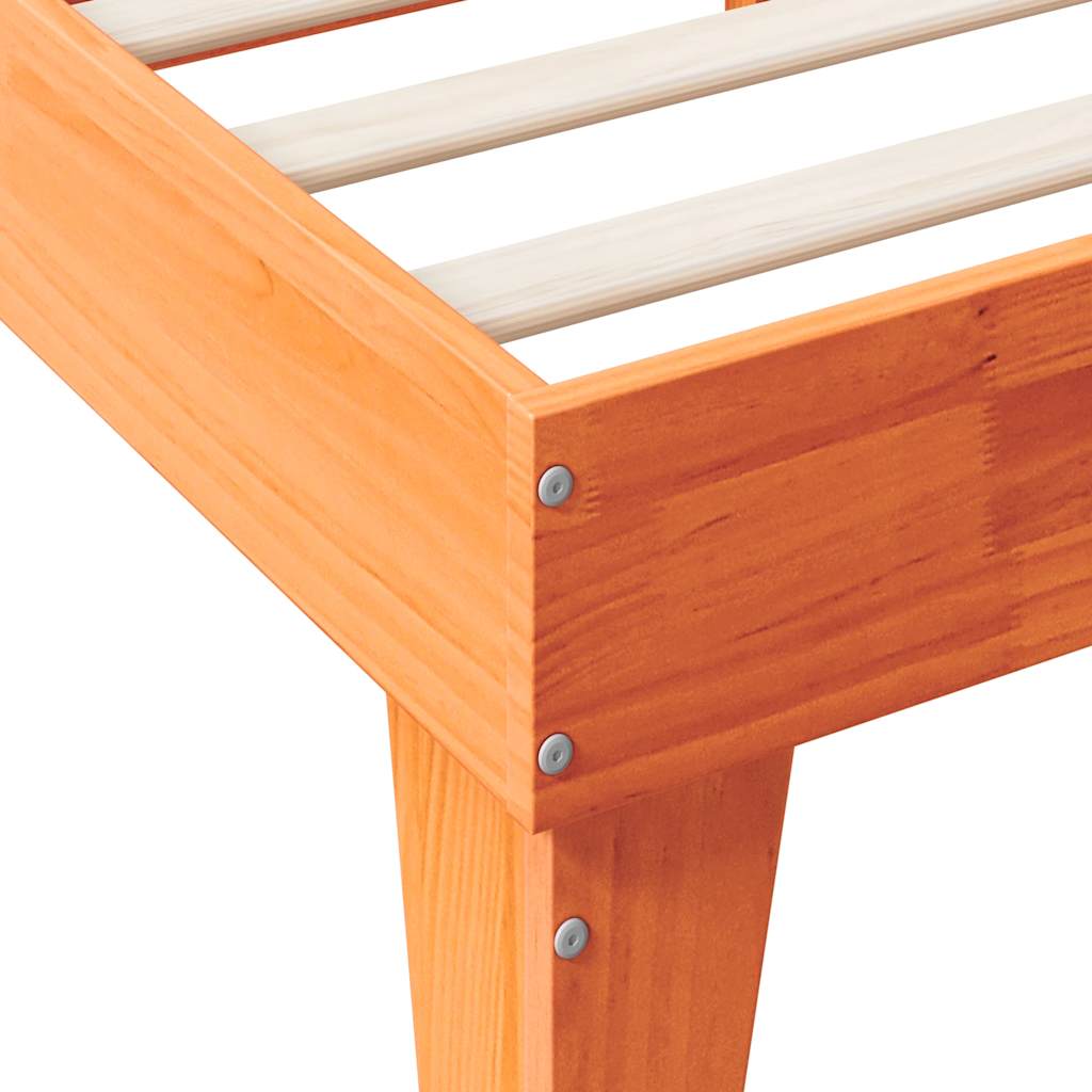 Bed Met Boekenkast Zonder Matras Grenenhout 120 x 200 cm Wasbruin