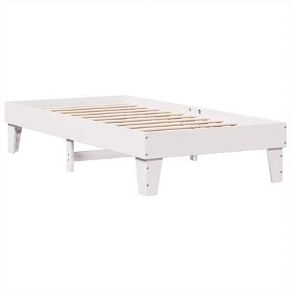 Bed met boekenkast zonder matras grenenhout wit 90x200 cm