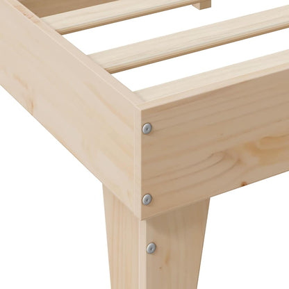 Bed Met Boekenkast Zonder Matras Massief Grenenhout 140 x 190 cm Naturel