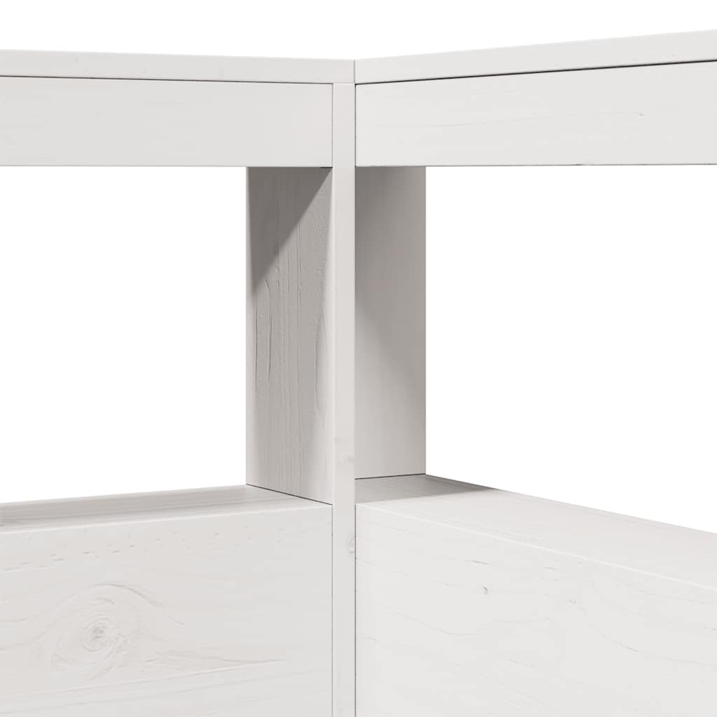 Bed met boekenkast zonder matras grenenhout wit 140x190 cm