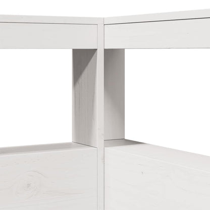 Bed met boekenkast zonder matras grenenhout wit 140x190 cm