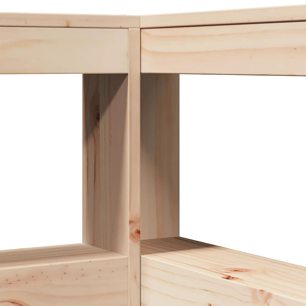 Bed Met Boekenkast Zonder Matras Massief Grenenhout 120 x 190 cm Naturel