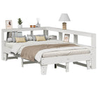 Bed met boekenkast grenenhout wit 120x190 cm