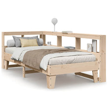 Bed met boekenkast zonder matras massief grenenhout 90x190 cm