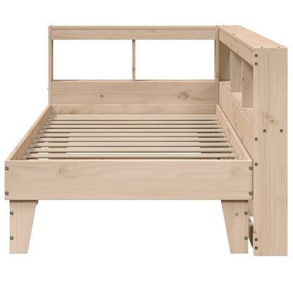 Bed met boekenkast zonder matras massief grenenhout 90x190 cm