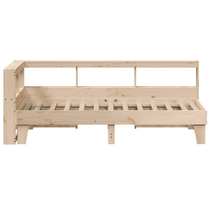 Bed met boekenkast zonder matras massief grenenhout 90x190 cm