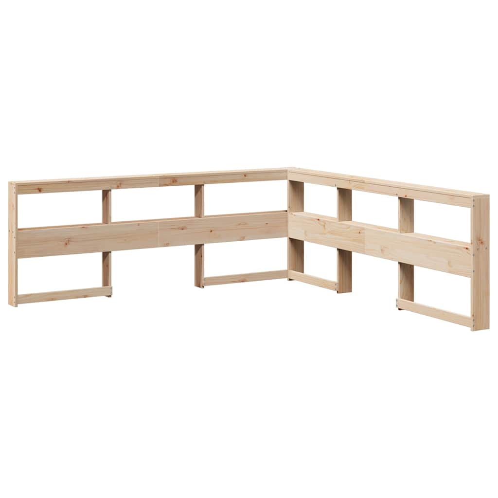 Bed met boekenkast zonder matras massief grenenhout 90x190 cm
