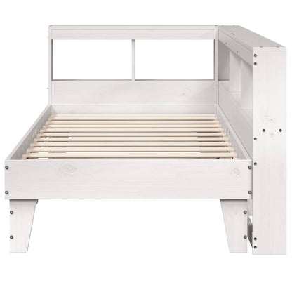 Bed Met Boekenkast Zonder Matras Grenenhout 90 x 190 cm Wit