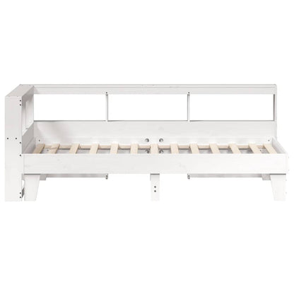 Bed Met Boekenkast Zonder Matras Grenenhout 90 x 190 cm Wit