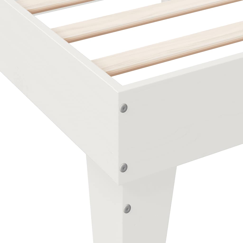 Bed Met Boekenkast Zonder Matras Grenenhout 90 x 190 cm Wit