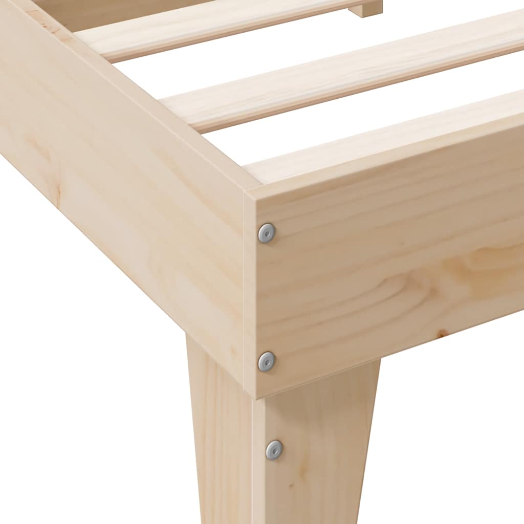 Bed met boekenkast zonder matras massief grenenhout 75x190 cm