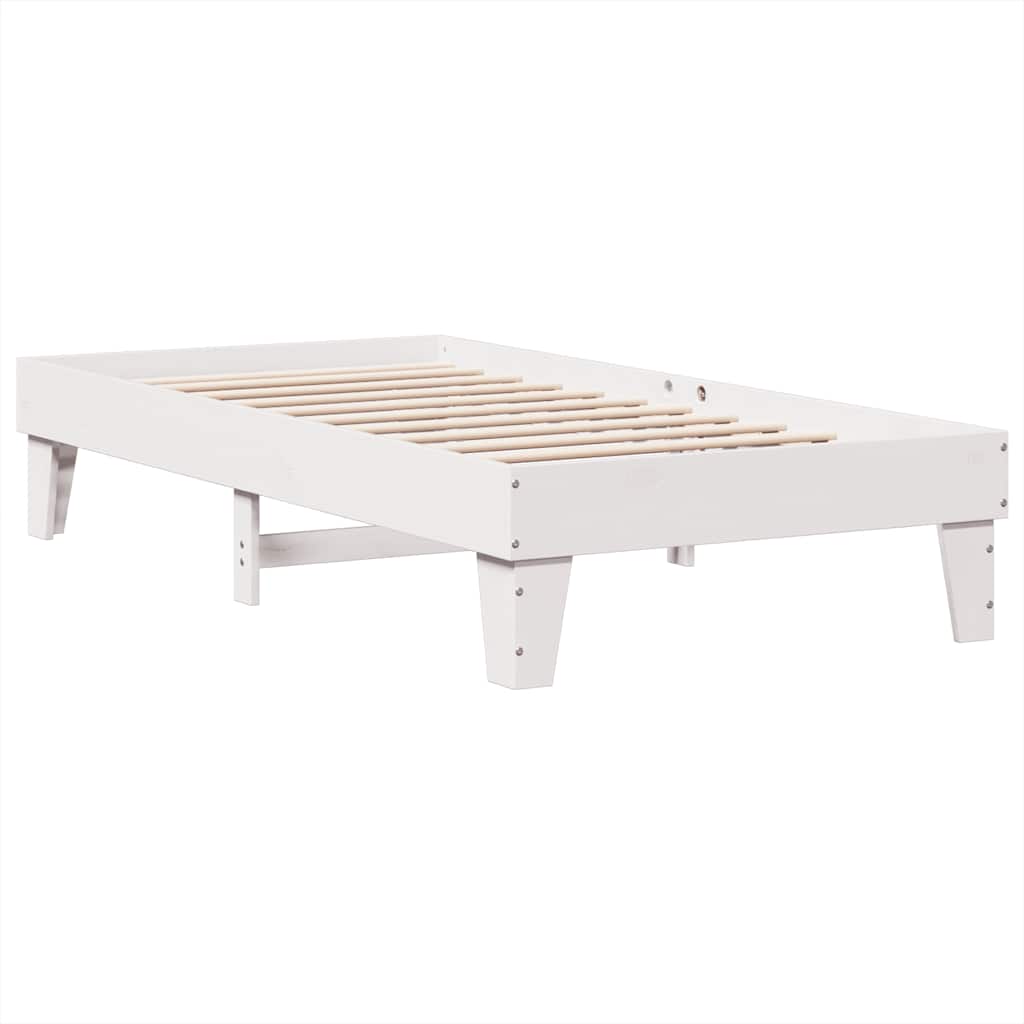 Bed met boekenkast zonder matras grenenhout wit 75x190 cm