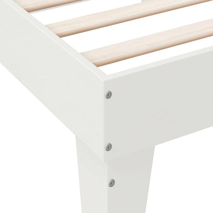 Bed met boekenkast zonder matras grenenhout wit 75x190 cm