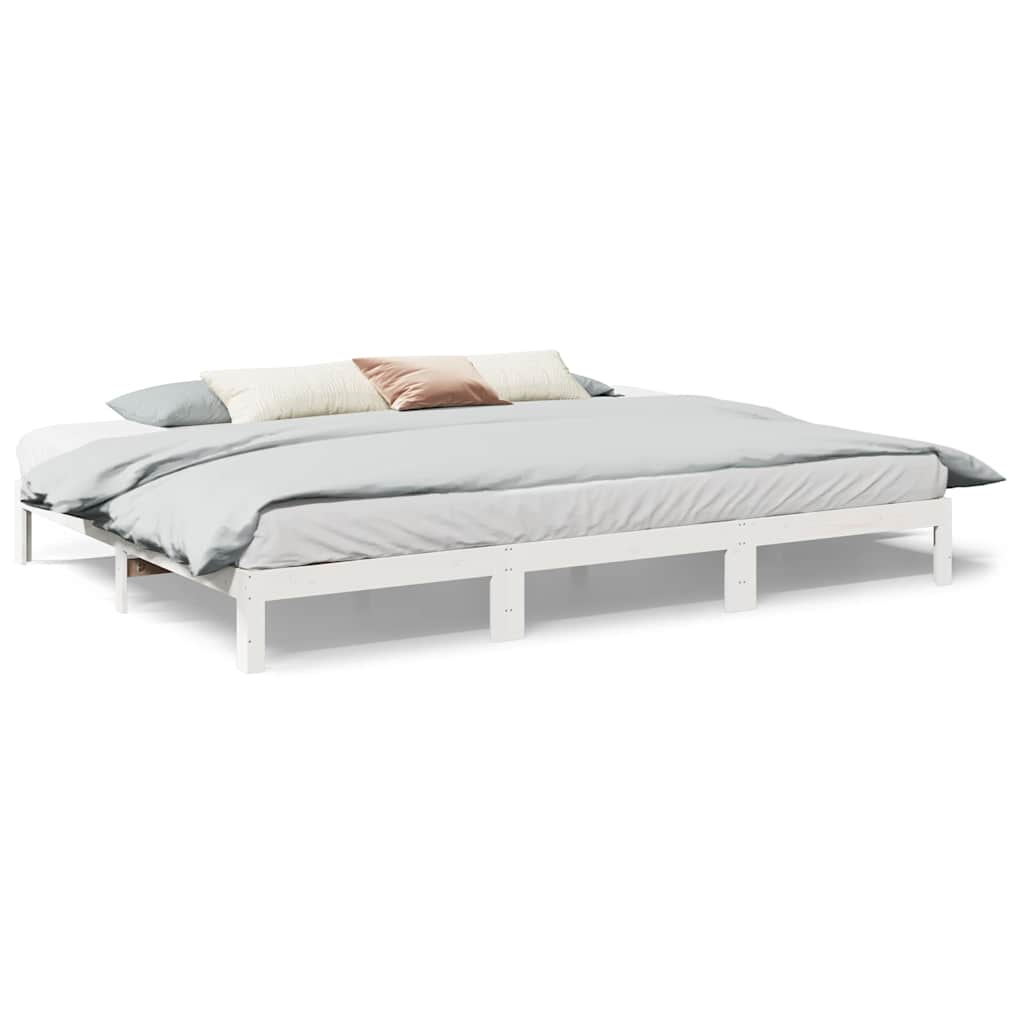 Bedframe Family Zonder Matras Massief Grenenhout 240 x 200 cm Wit