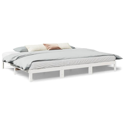 Bedframe Family Zonder Matras Massief Grenenhout 240 x 200 cm Wit