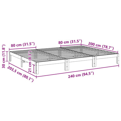 Bedframe Family Zonder Matras Massief Grenenhout 240 x 200 cm Wit