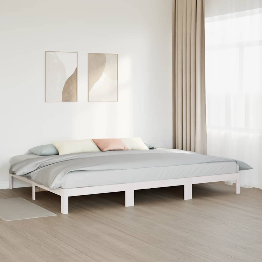 Bedframe Family Zonder Matras Massief Grenenhout 240 x 200 cm Wit