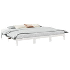 Family bed frame without mattress 240x200 cm solid pine wood white