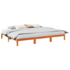 Bed frame without mattress 240x200 cm solid pine wash brown