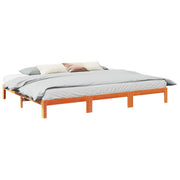 Bedframe 240x200 cm massief grenenhout wasbruin