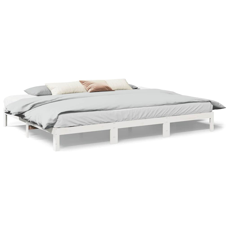 Bedframe Family Zonder Matras Massief Grenenhout 270 x 200 cm Wit