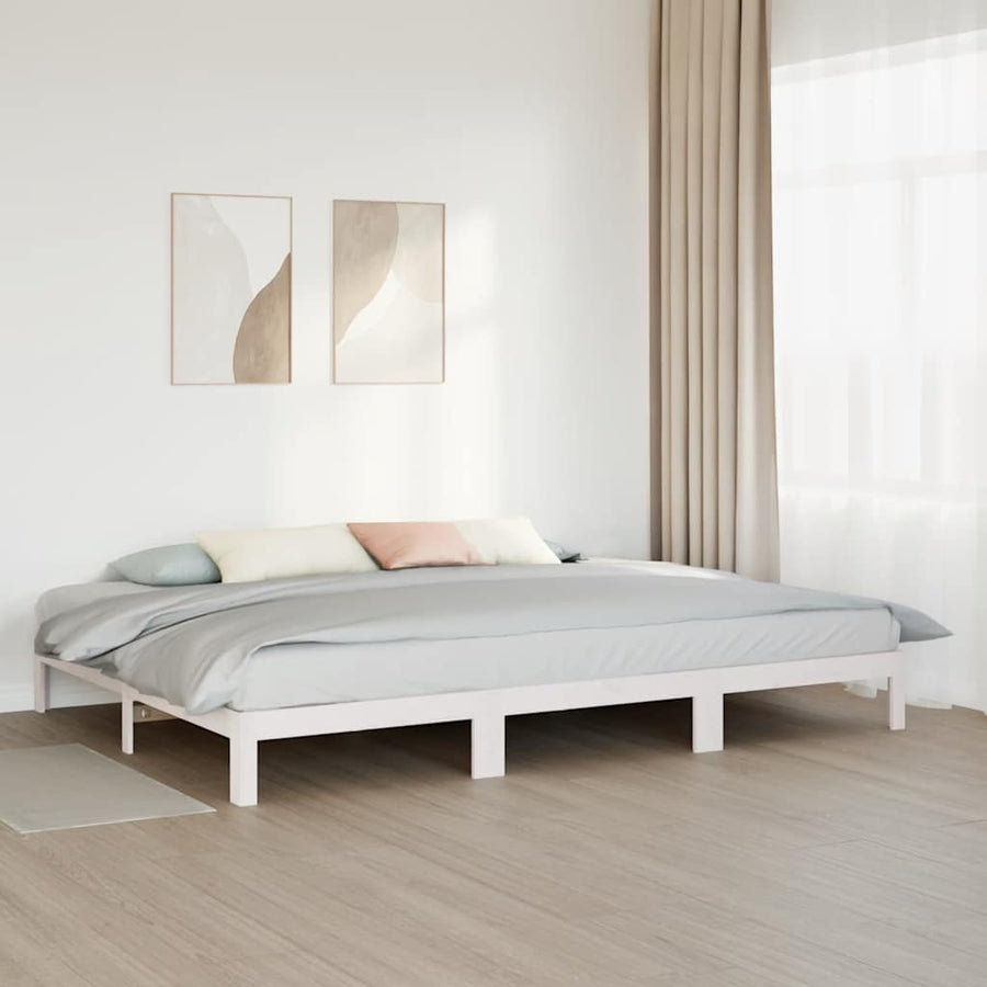 Bedframe Family Zonder Matras Massief Grenenhout 270 x 200 cm Wit