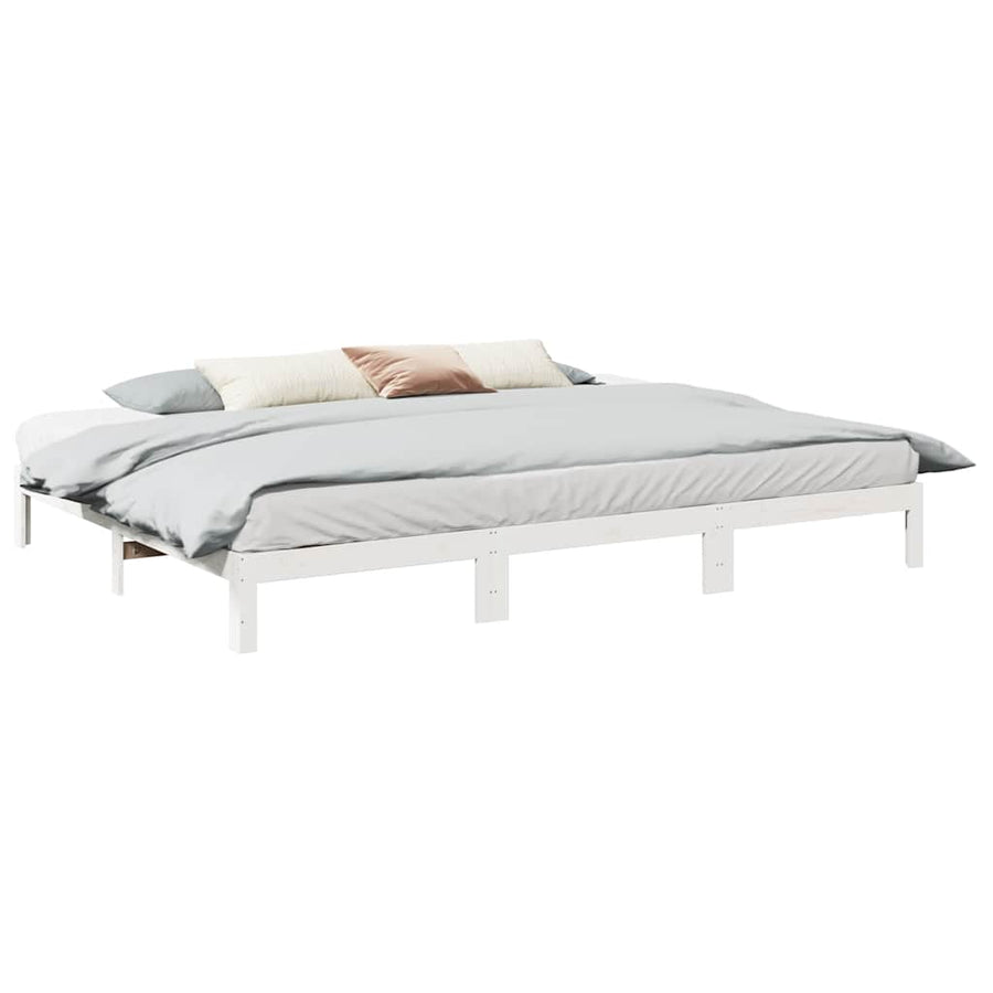 Bedframe Family Zonder Matras Massief Grenenhout 270 x 200 cm Wit