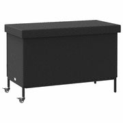 Garden box with wheels 110x55x73 cm poly rattan black