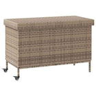Garden storage box with wheels 110x55x73 cm poly rattan grey