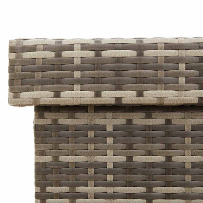 Tuinbox met wielen 110x55x73 cm poly rattan grijs