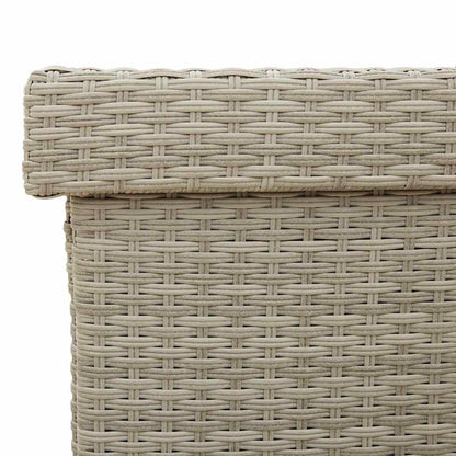 Tuinbox met wielen 110x55x73 cm poly rattan lichtgrijs